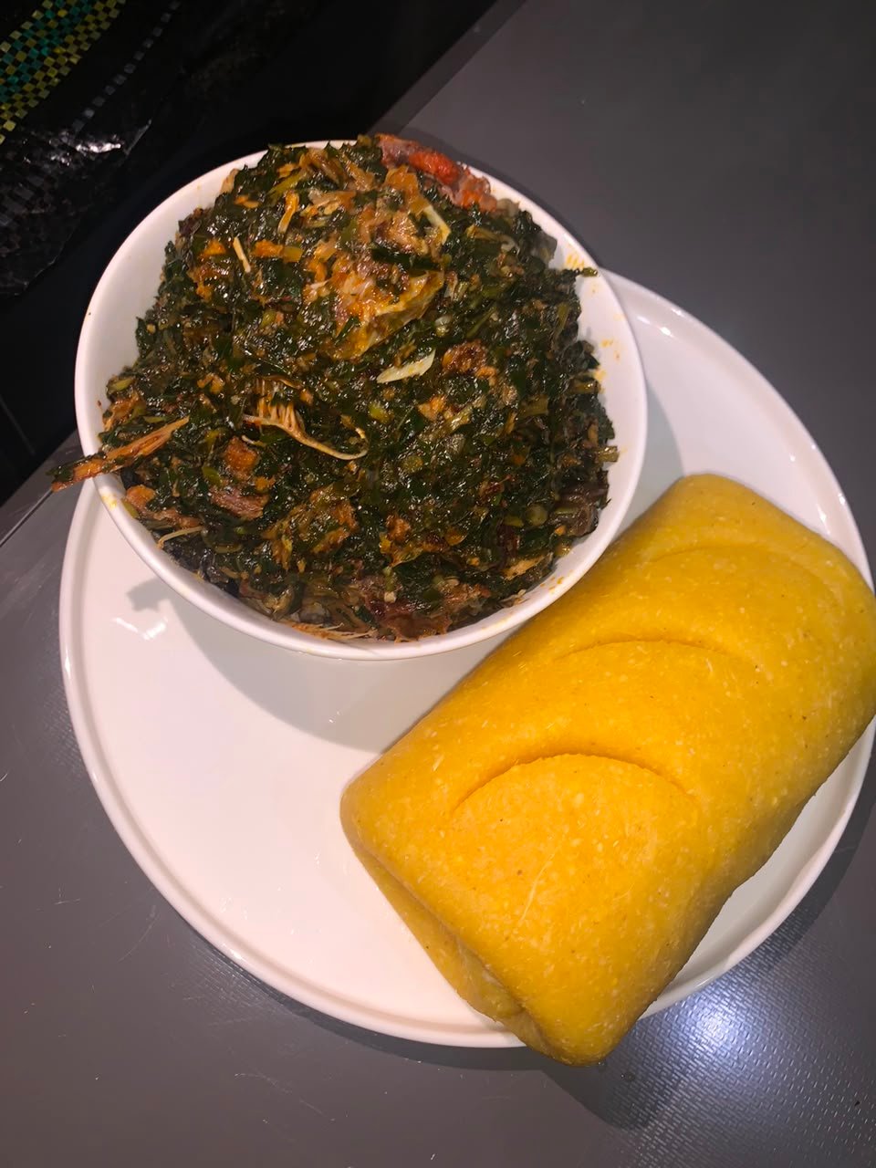 Vegetable soup and Eba